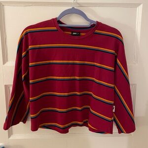 Publish Red Striped 3/4 Sleeve Shirt